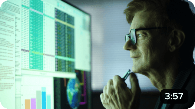 Analyst looking at computer