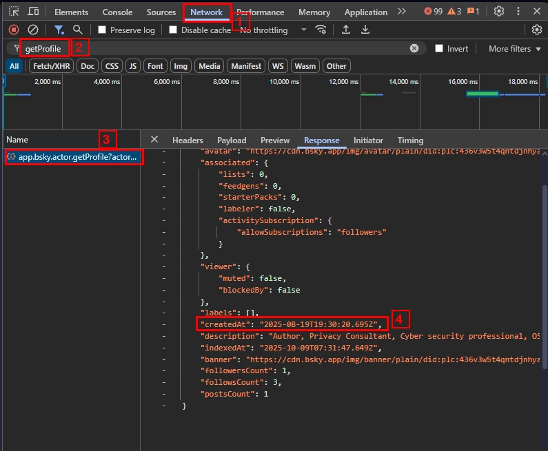 Retrieve account Join date