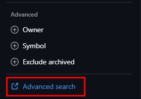 Access GitHub advanced search