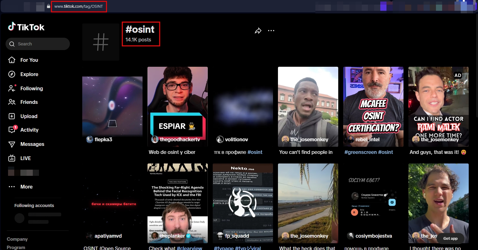 viewing all content under a specific hashtag