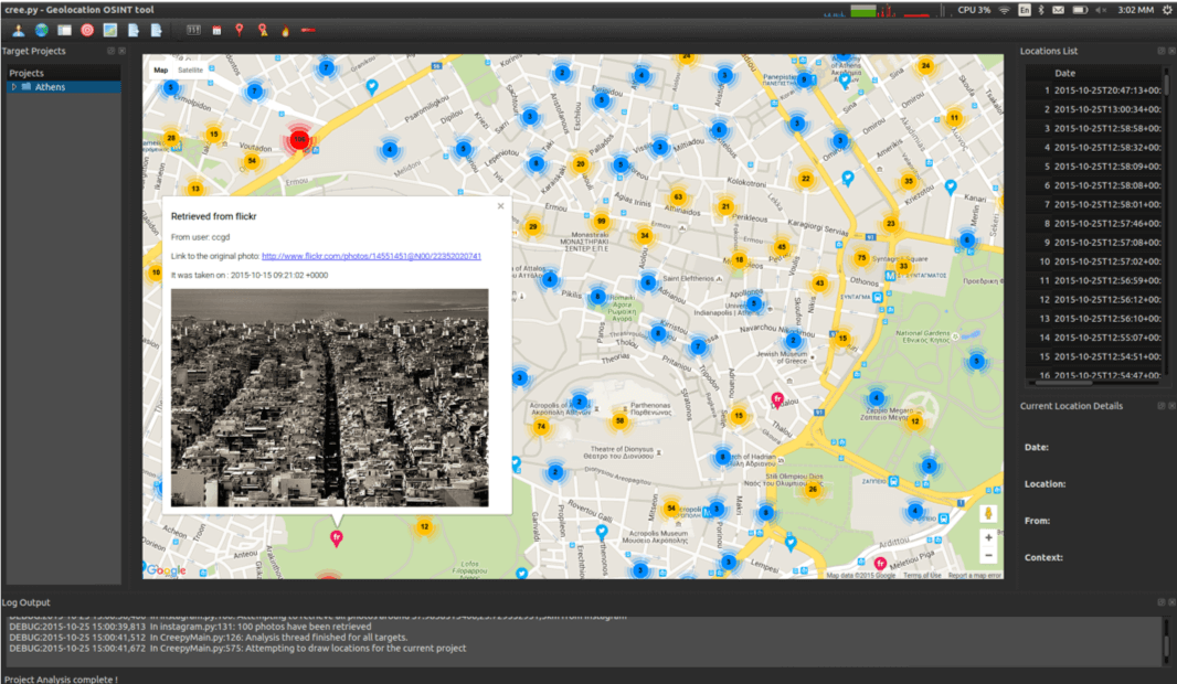 Creepy: Gather Geolocation Information