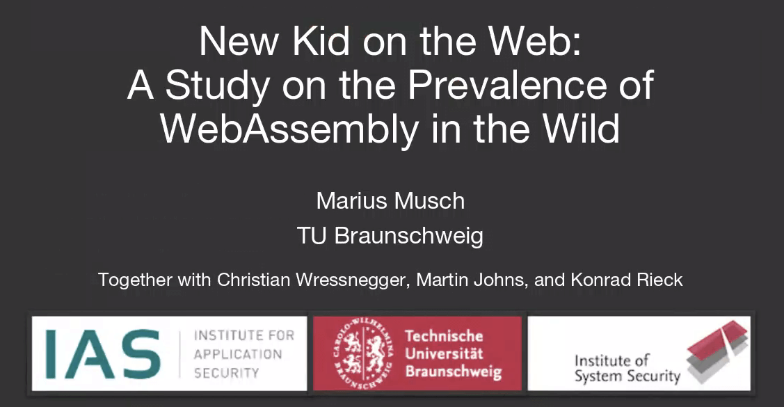 TU Braunschweig study on the prevalence of web assembly in the wild