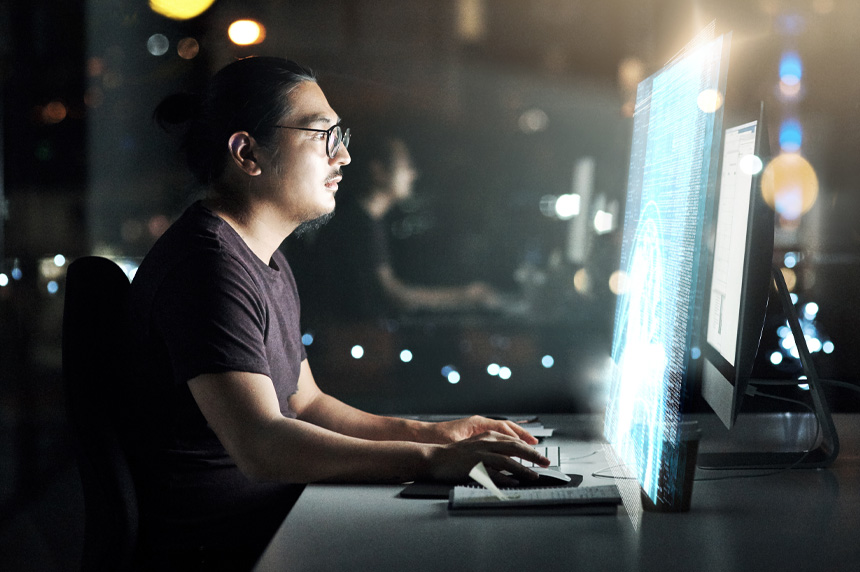 Man working at computer