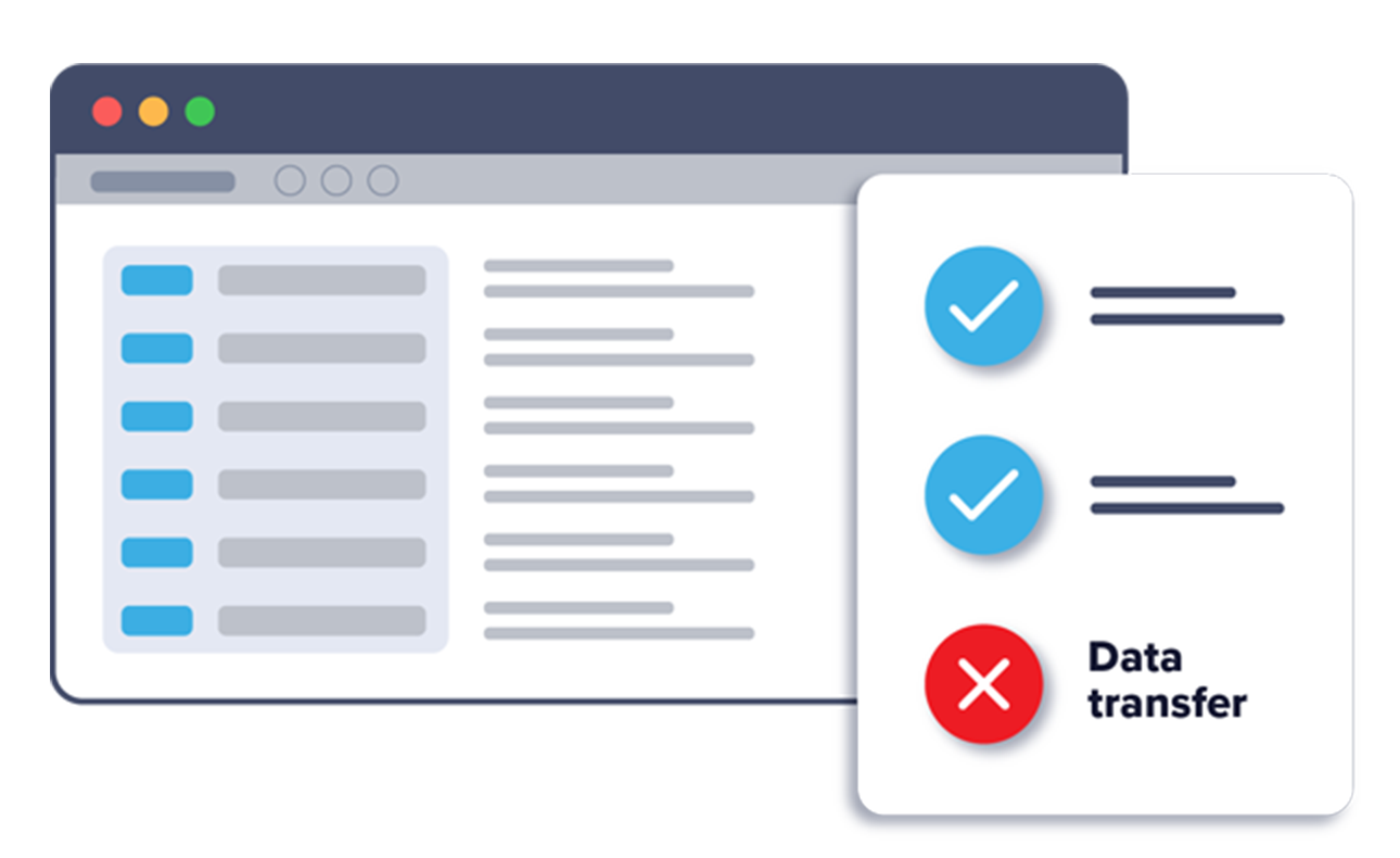 Enforce data transfer policies when accessing risky links