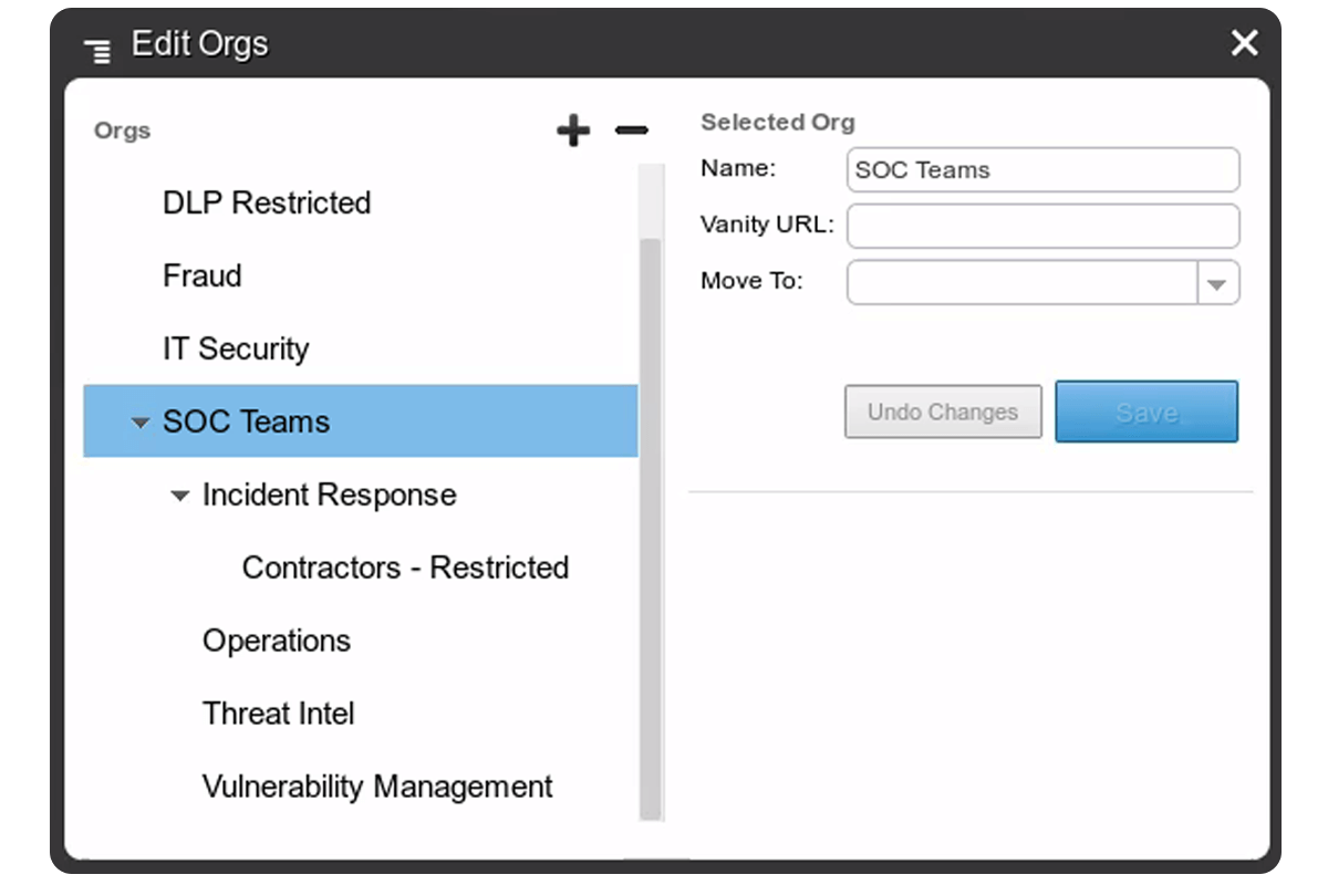 Role-based provisioning screen 