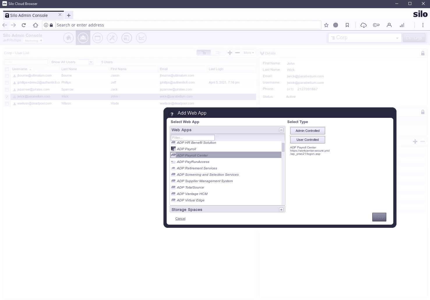 Adjust policies screenshot gray