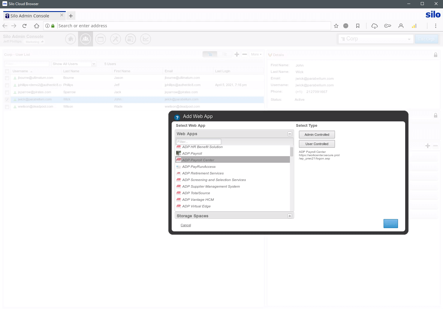 Adjust policies screenshot color