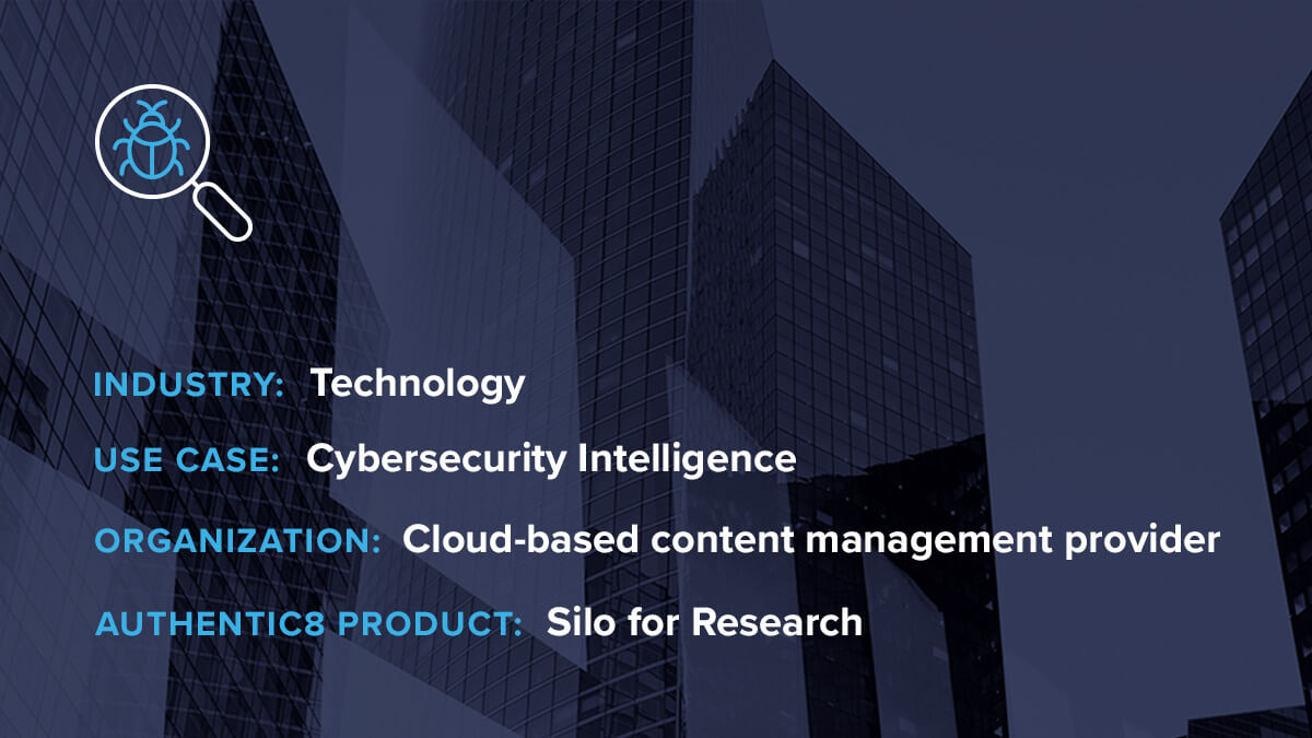 Cybersecurity intelligence success story
