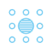 icon of isolated box with nucleus inside