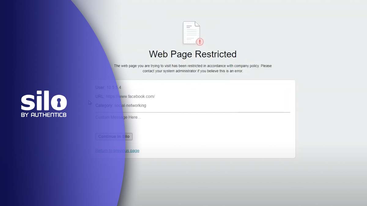 Redirect employee's personal web browsing using Silo API start screen