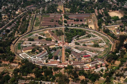 Aerial view of a Myanmar prison