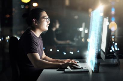 Man working at computer