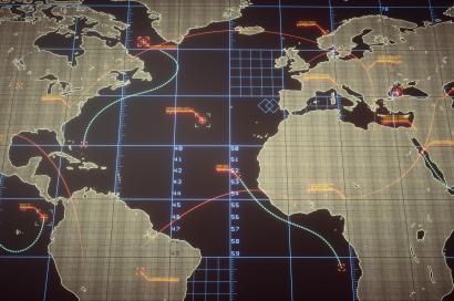 world map with digital lines