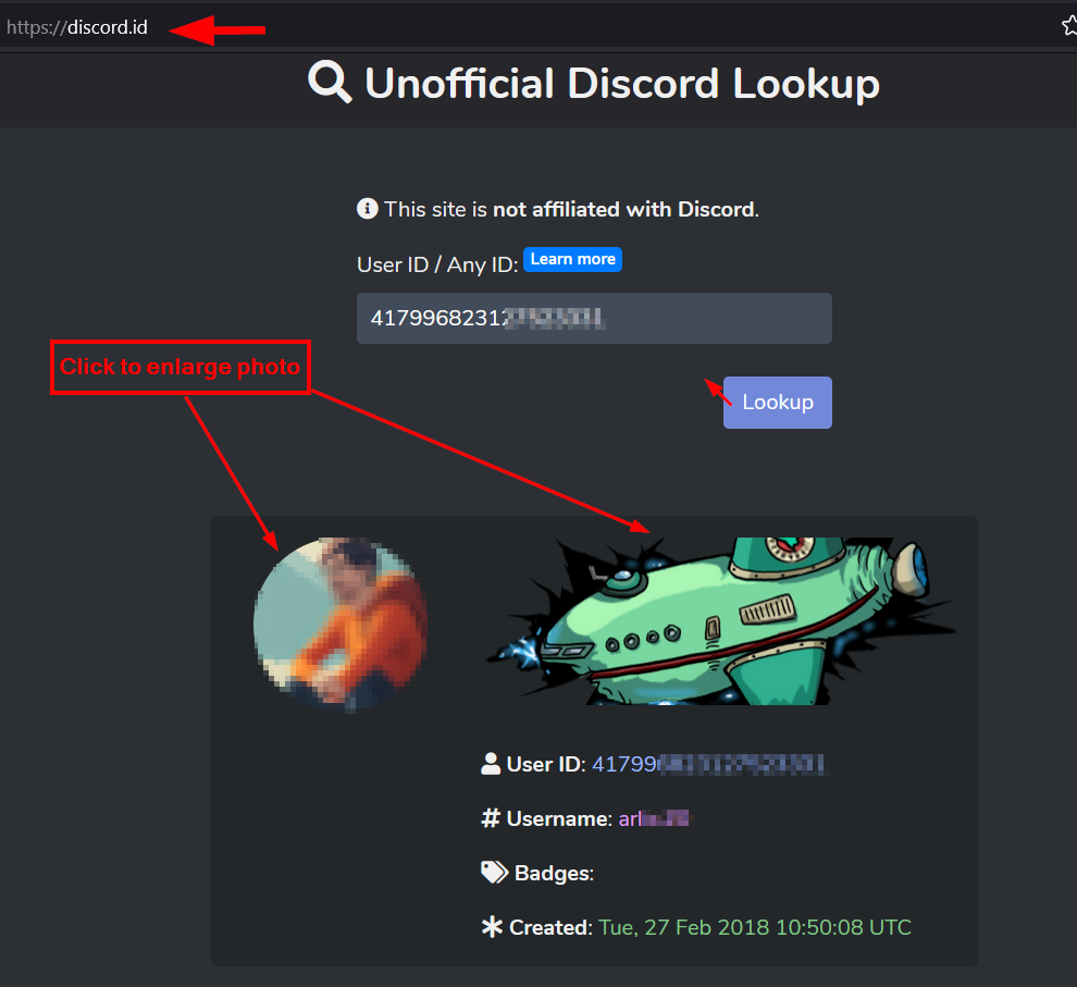 Using discord.id to enlarge user profile
