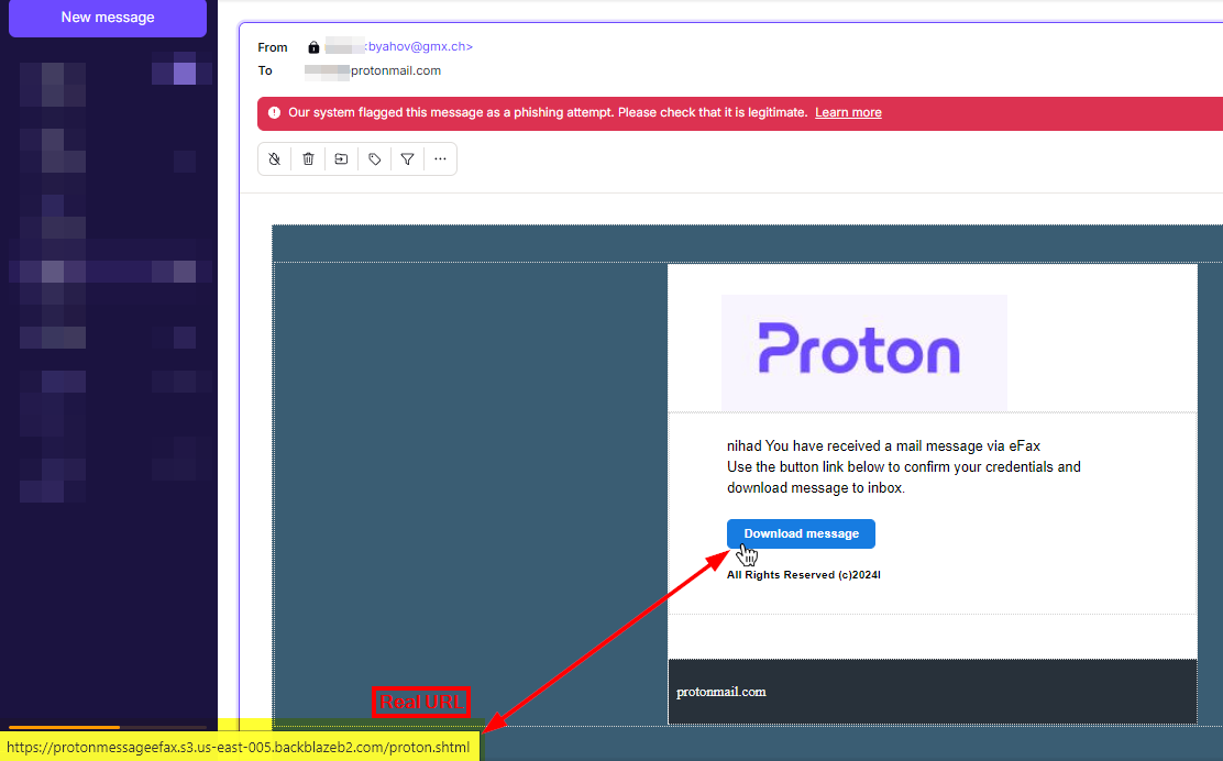 Hover over the link in the suspicious email to reveal the actual URL destination